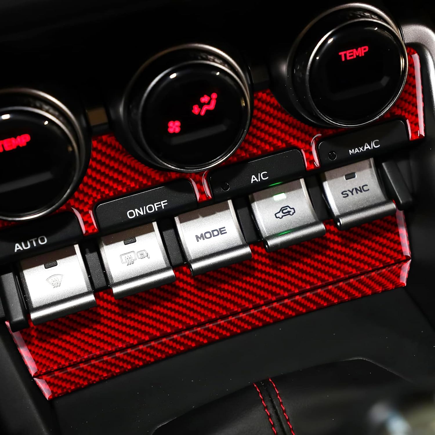 AIRSPEED Cubierta de panel de consola central para Subaru BRZ Toyota GR86 2021 2022, marco de botón de aire acondicionado, adhesivo de fibra de