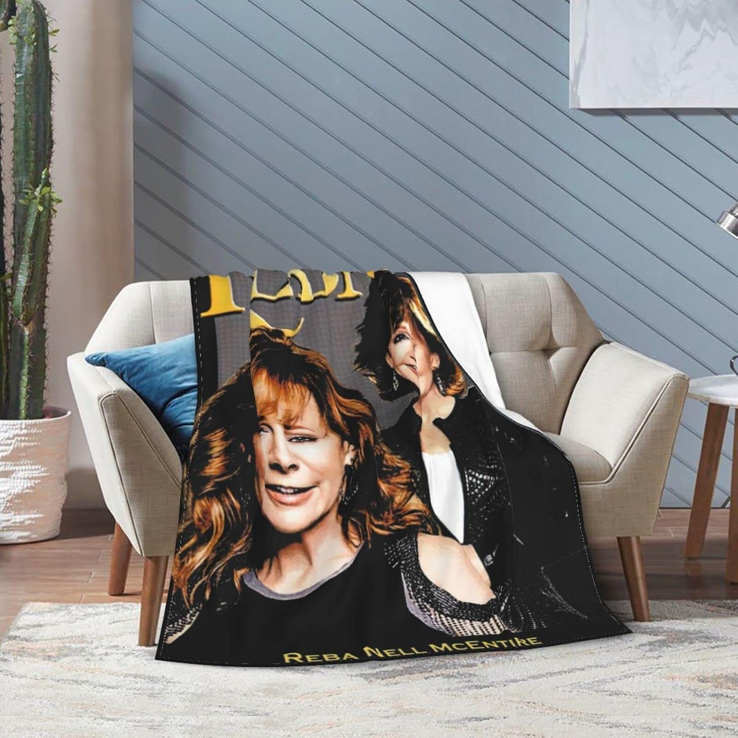 Reba Singer McEntire – Manta de franela polar para todas las estaciones, cálida y ultrasuave, manta informal para cama, sofá, cama, sofá o