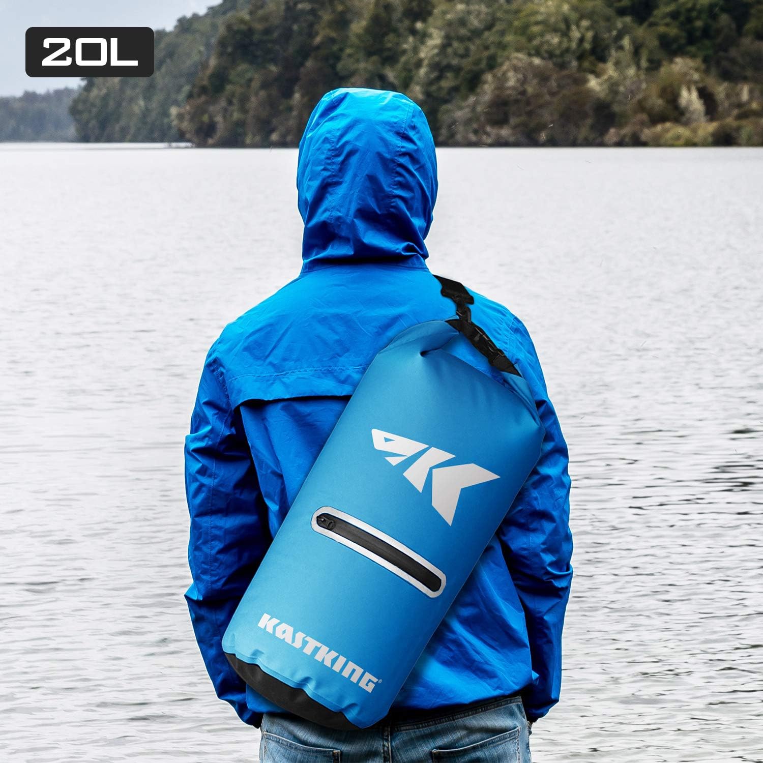 KastKing Cyclone Seal – Bolsa seca 100% impermeable con funda para teléfono, bolsillo frontal con cremallera, perfecta para playa, pesca, kayak,