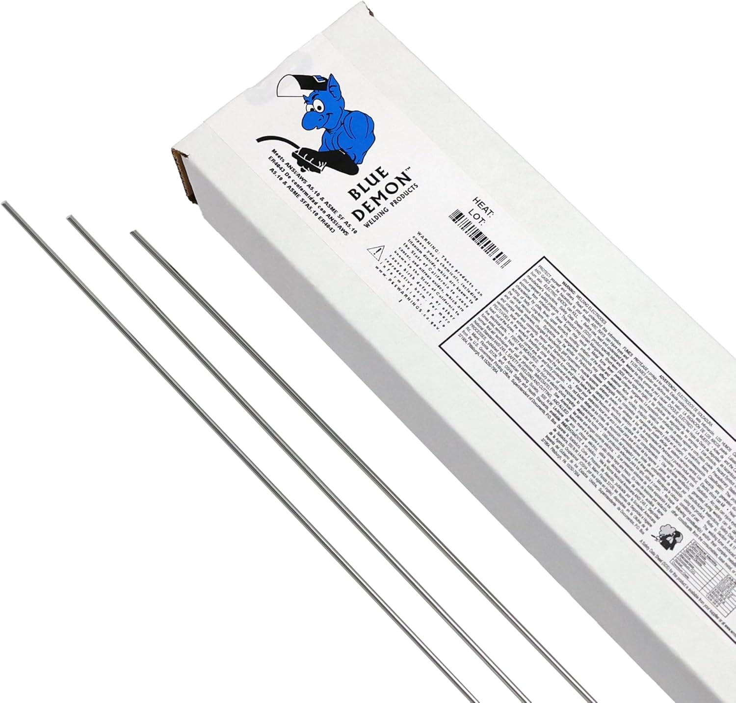 Blue Demon ER5356 X 332 “x 36” X 10LB Caja de aluminio de alta resistencia TIG varilla de soldadura