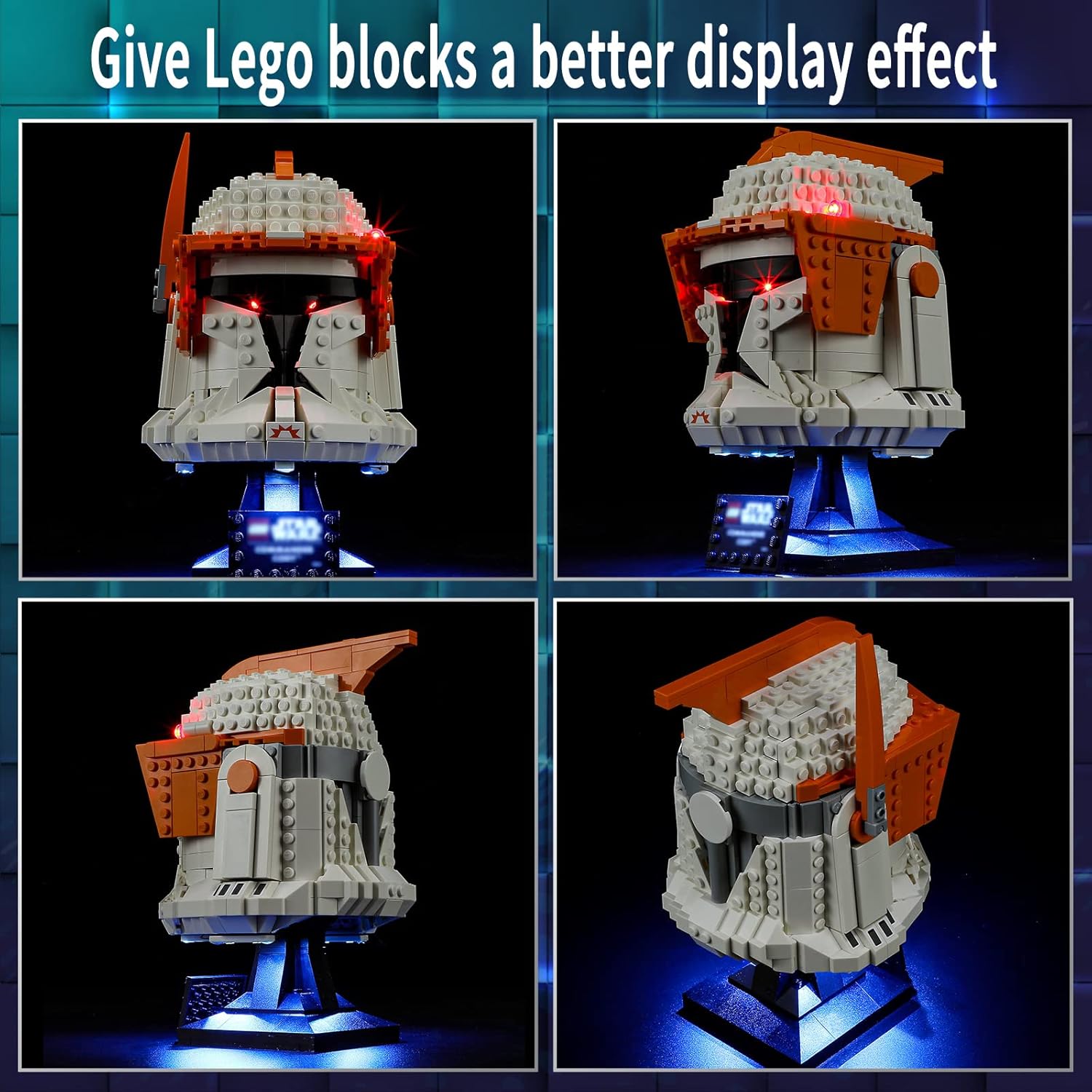 Vaodest Luz LED para Lego Clone Commander Cody Helmet 75350 Juego de modelos de bloques de construcción, diseño y configuración compatible con el