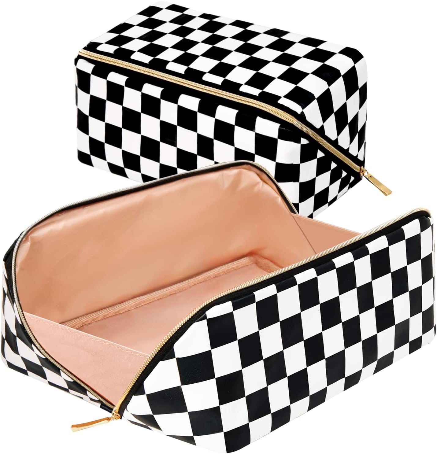 rlokosfb Bolsa de maquillaje portátil que se abre plana para un fácil acceso, bolsa de cosméticos impermeable, bolsa de aseo personal, accesorios de
