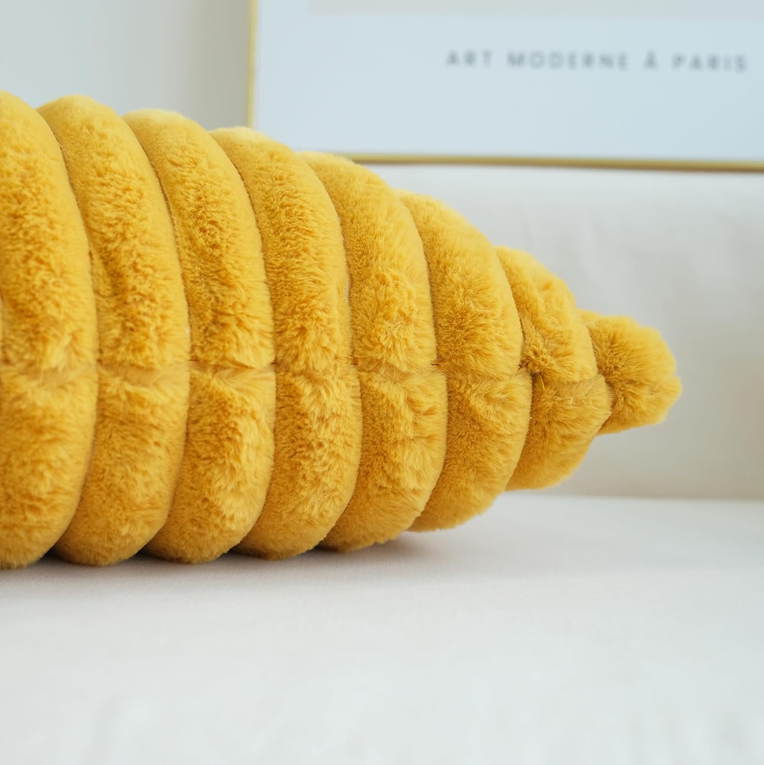 JOJUSIS Paquete de 2 fundas de almohada decorativas de felpa de pelo sintético para sofá, fundas de almohada suaves (amarillo mostaza, 12 x 20