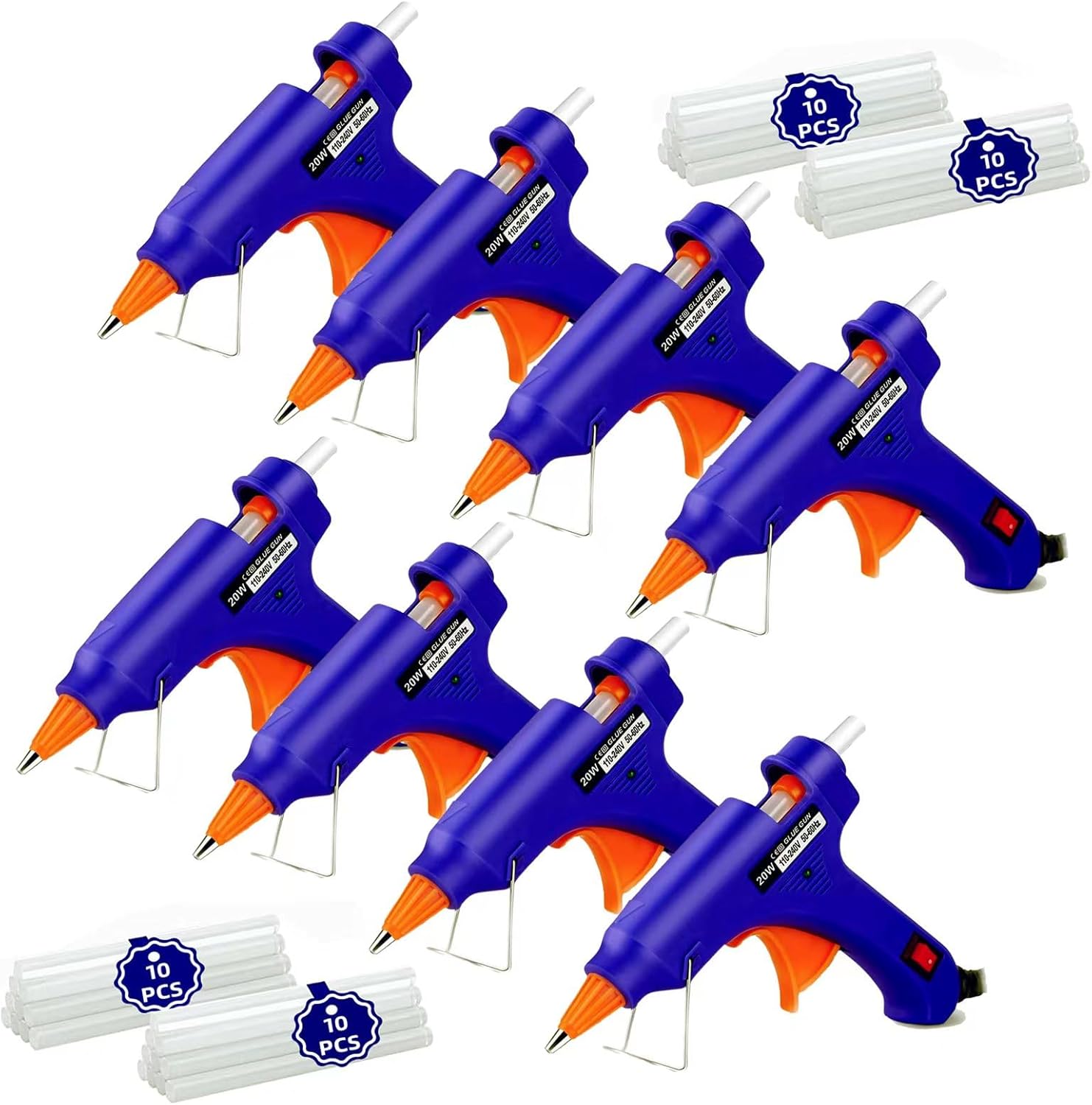 Kit de pistola de pegamento caliente Mini kit de mini pistolas de pegamento caliente con 40 varillas, pistola de pegamento derretida, manualidades