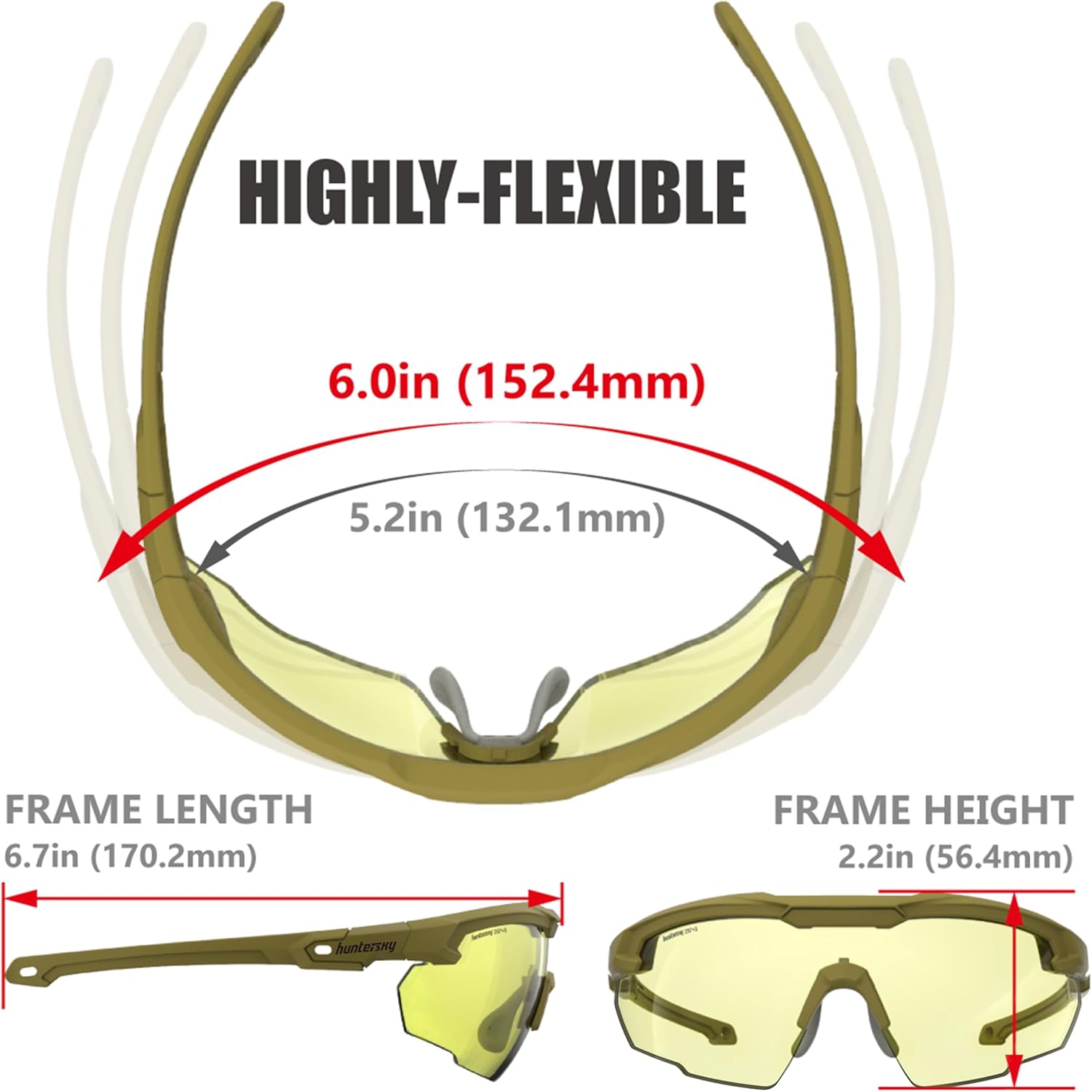HUNTERSKY DESCUBRE TU MUNDO! HTS – Gafas de seguridad antivaho para hombre, rango de grado militar, caza, airsoft, equitación