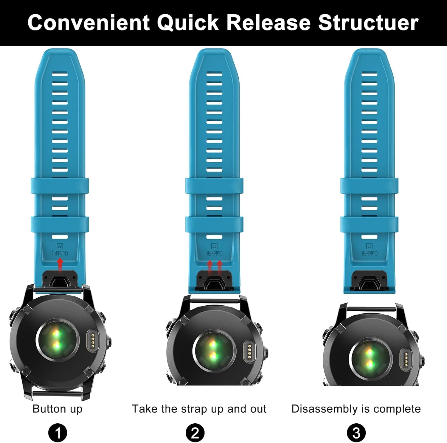 OVERSTEP Compatible con la correa de reloj Fenix 7, correa de reloj de silicona suave de 0.866 pulgadas de ancho para reloj inteligente Garmin Fenix