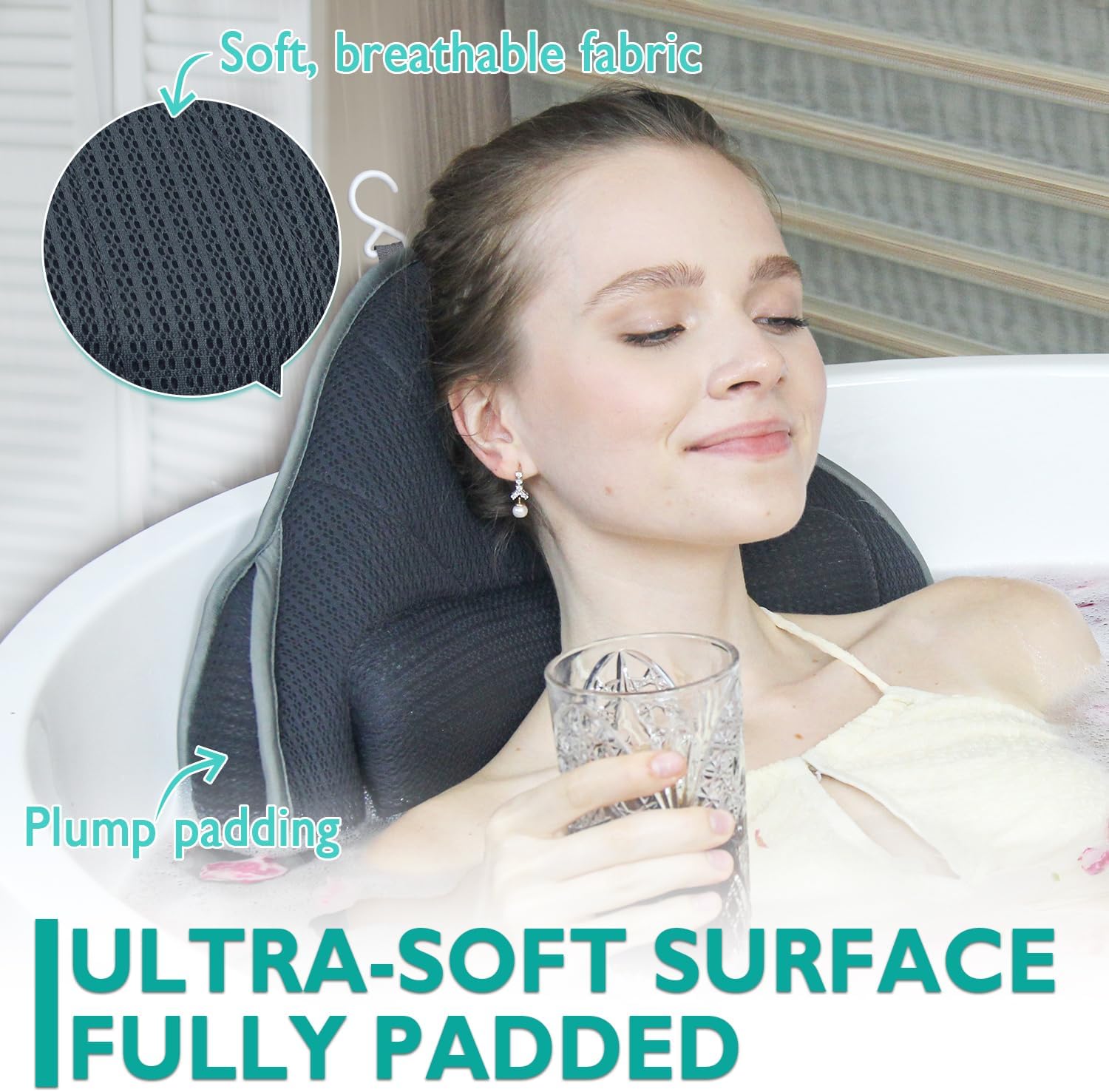 Almohadas de baño gruesas de cuerpo completo y cojín para bañera reposacabezas soporte de cuello hombro comodidad relajación accesorios de spa
