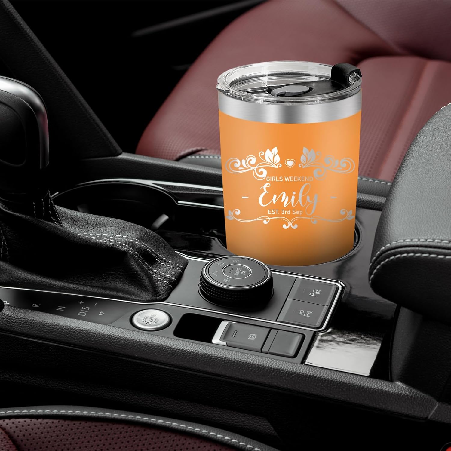 Vaso personalizado con texto 9 diseños, 10 colores, vaso de viaje aislado al vacío con tapa y pajilla, regalo de agradecimiento personalizado de