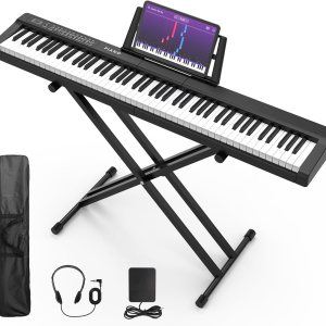 Piano digital de 88 teclas, tamaño completo, juego de teclado electrónico semipesado con soporte, altavoces integrados, teclado de piano eléctrico Piano digital de 88 teclas, tamaño completo, juego de teclado electrónico semipesado con soporte, altavoces integrados, teclado de piano eléctrico