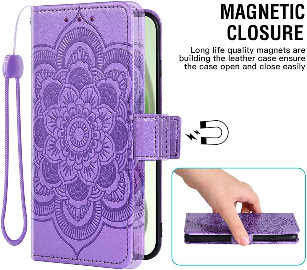 Asuwish Funda tipo cartera compatible con iPhone 15 Plus de 6.7 pulgadas y protector de pantalla de vidrio templado, funda para teléfono celular con