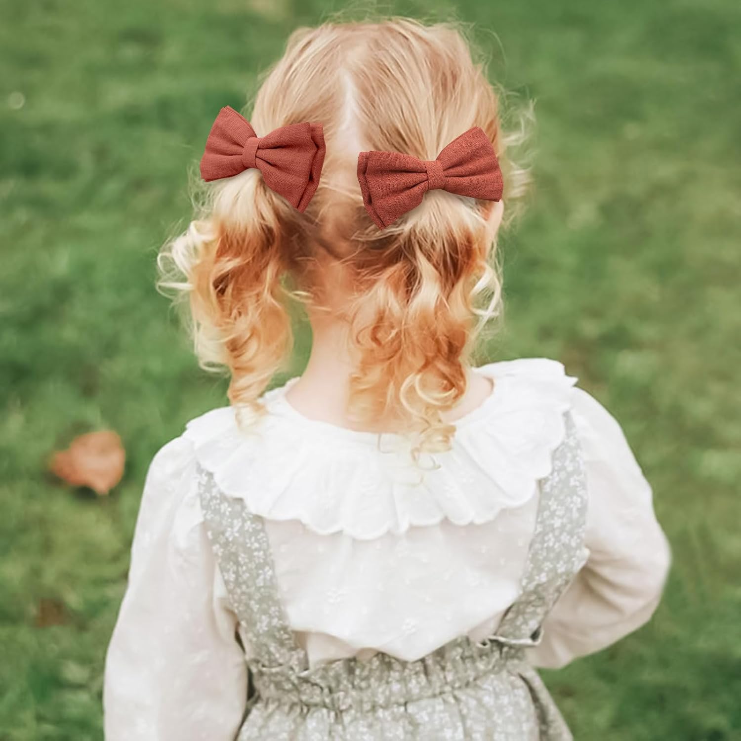 Oaoleer – 20 lazos para el pelo de 3.5 pulgadas para bebés, lazos de lino neutro, lazos dobles para cola de caballo, accesorios para bebés, niños