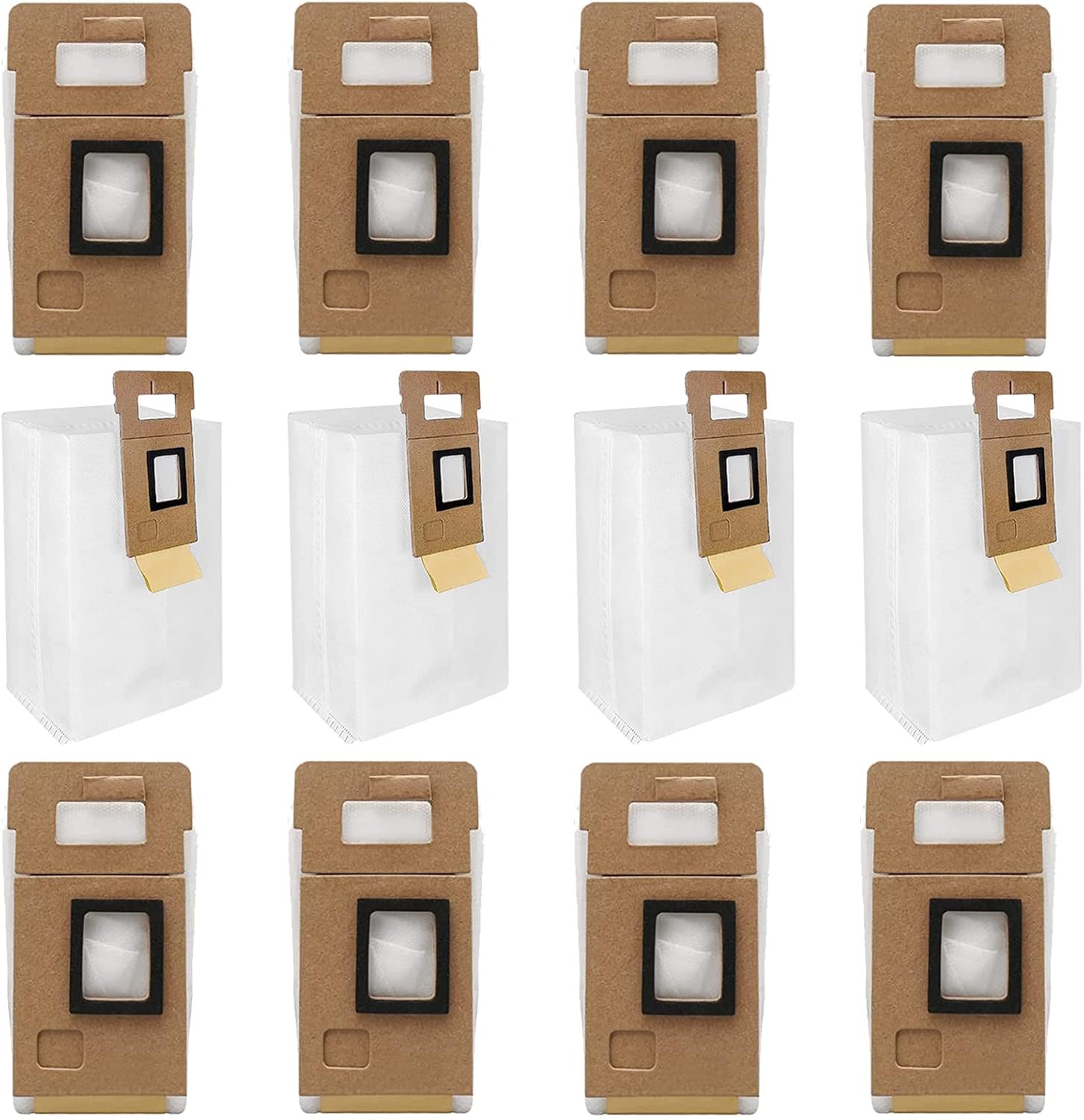 12 Pack S7 Dust Bags Replacement Fit for Xiaomi Roborock S7 Vacuum Cleaner Auto-Empty Dock, 3L Large Capacity Compatible with Roborock S7 S7+ Vacuum