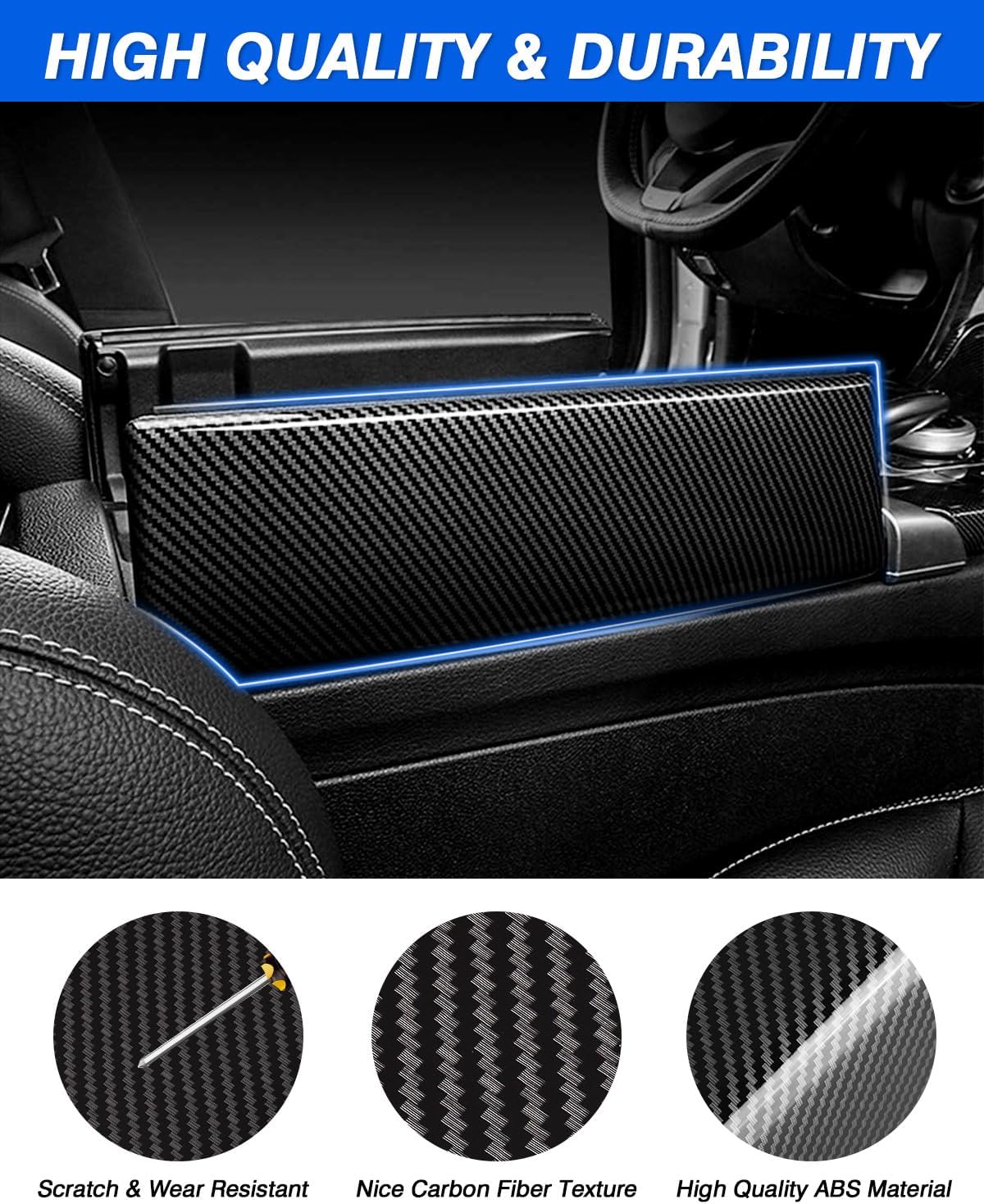 Karltys Funda de consola central para Mercedes Benz C300 2022-2024 2023 2024 GLC 300, protector de fibra de carbono para accesorios Mercedes C300,