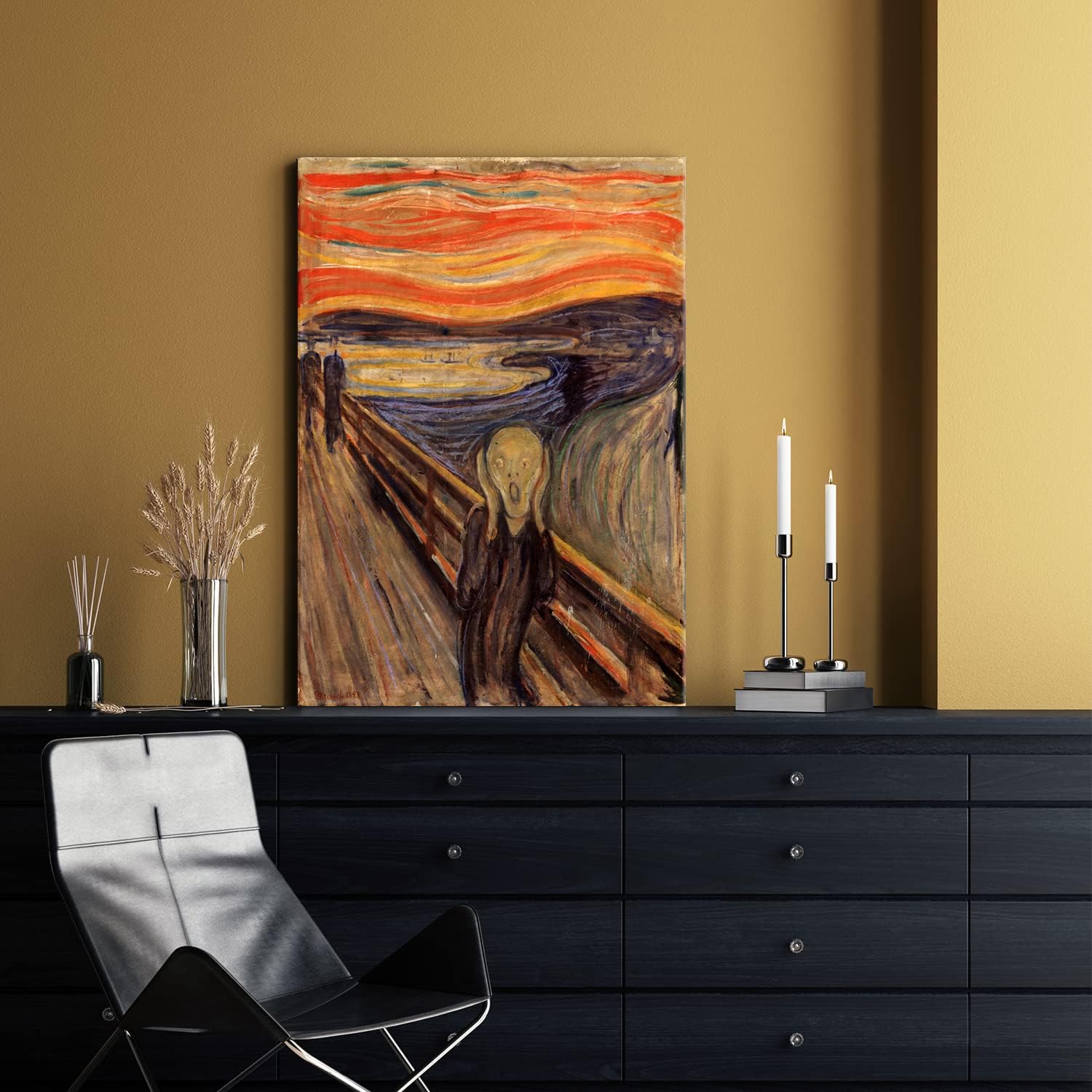 GLOKAKA The Scream de Edward Munch – Lienzo decorativo para pared, diseño de pinturas famosas del mundo, para el hogar, sala de estar, oficina,