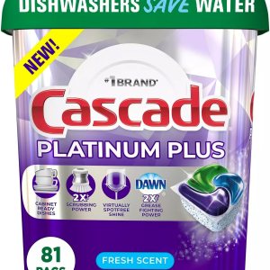 Cascade Platinum Plus ActionPacs Cápsulas de detergente para lavavajillas, aroma fresco (81 unidades) Cascade Platinum Plus ActionPacs Cápsulas de detergente para lavavajillas, aroma fresco (81 unidades)