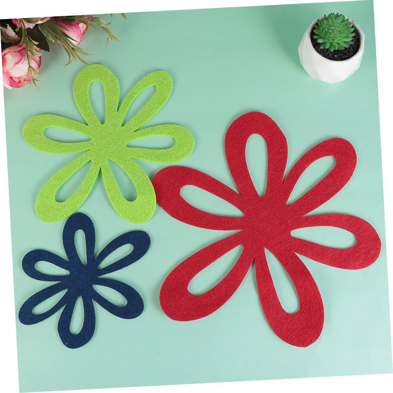 4 manteles individuales de cuatro colores tallados para mesa de comedor, trípode, manteles individuales separadores, protectores de mesa, tapetes de