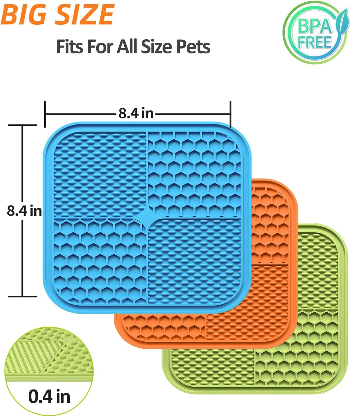Alfombrilla para lamer para perros  Paquete de 2 almohadillas para lamer mascotas para perros grandes y pequeños, tapete calmante para mascotas,