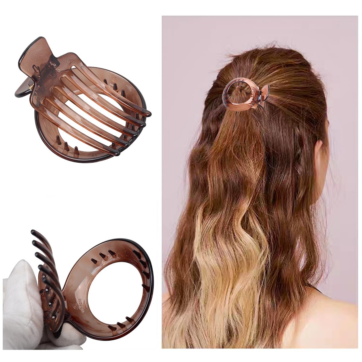 4 pinzas pequeñas y planas para cabello fino, antideslizantes, abrazaderas de mandíbula, acción de resorte resistente, accesorios perfectos para el