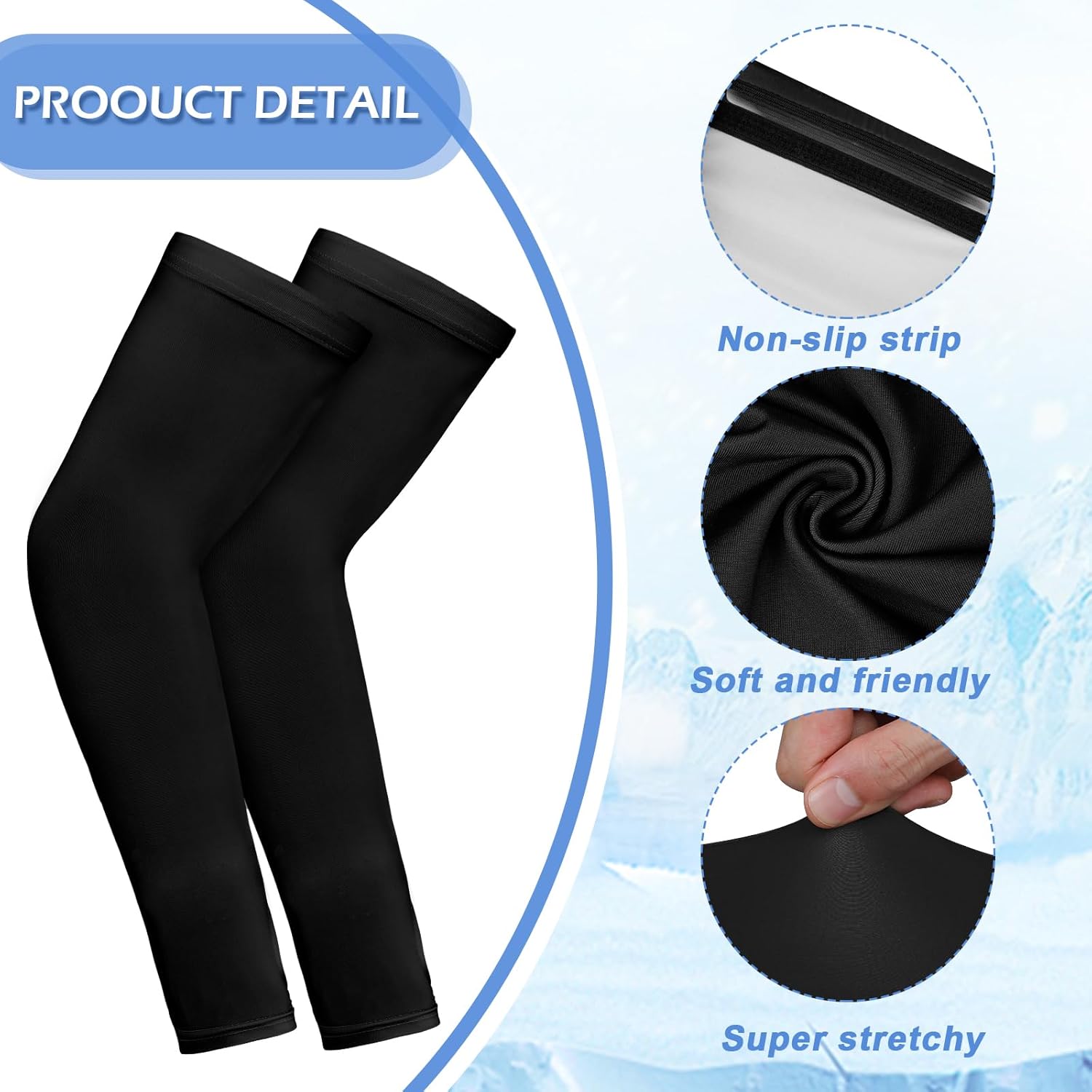4 pares de mangas refrescantes para el brazo para mujeres, mangas solares antideslizantes para mujeres con agujero para el pulgar, mangas de