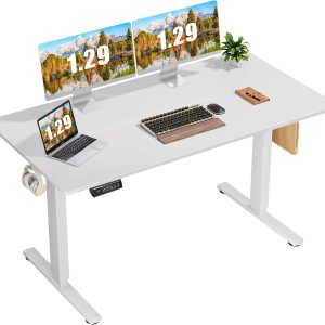 Sweetcrispy Escritorio de pie de altura ajustable, escritorio eléctrico de 55 pulgadas para oficina en casa, mesa de trabajo moderna para Sweetcrispy Escritorio de pie de altura ajustable, escritorio eléctrico de 55 pulgadas para oficina en casa, mesa de trabajo moderna para