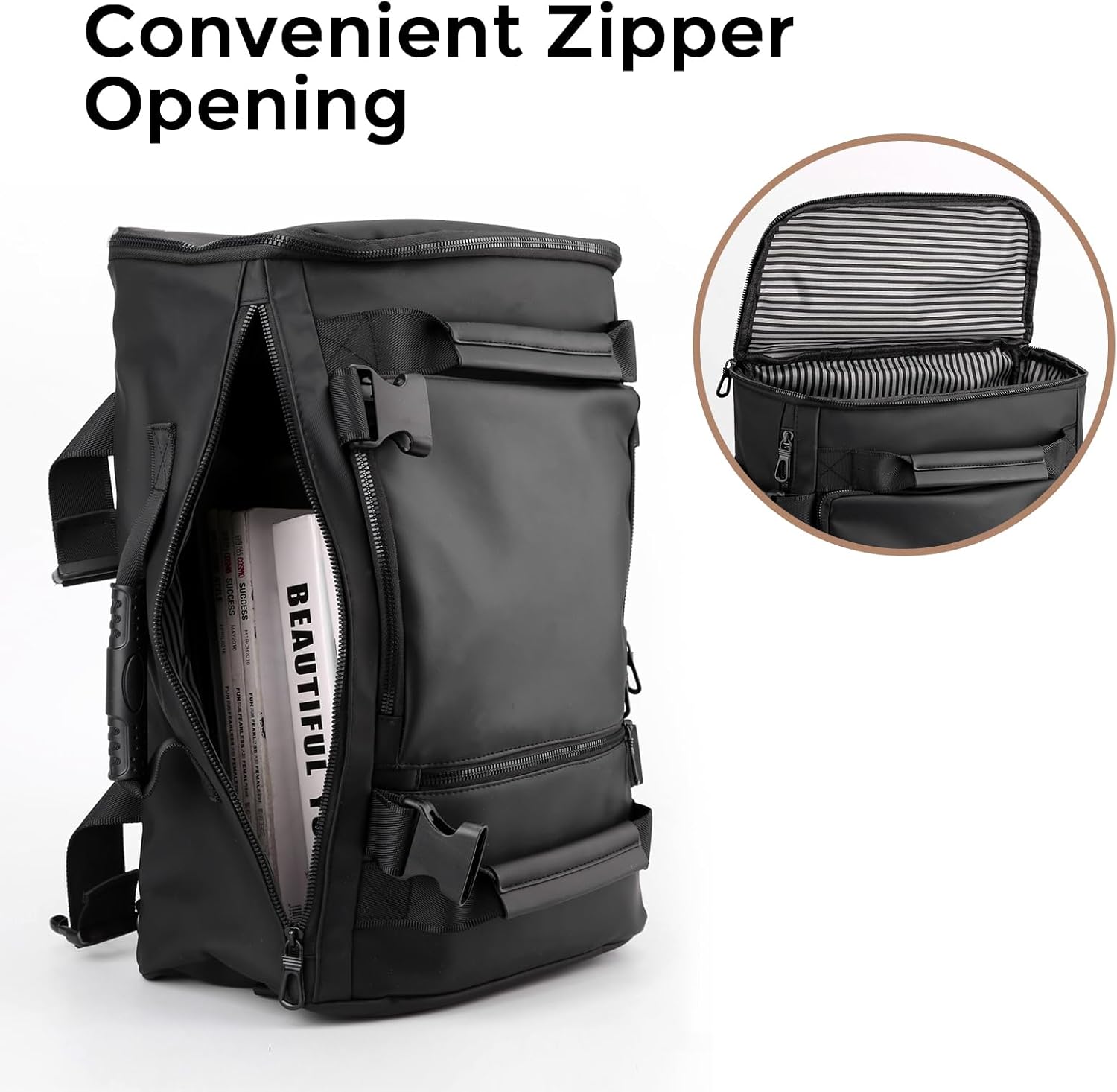 Mochila de viaje para hombre, mochila de viaje con correa para el hombro, resistente al agua, 15.6 pulgadas, para computadora portátil, aprobada