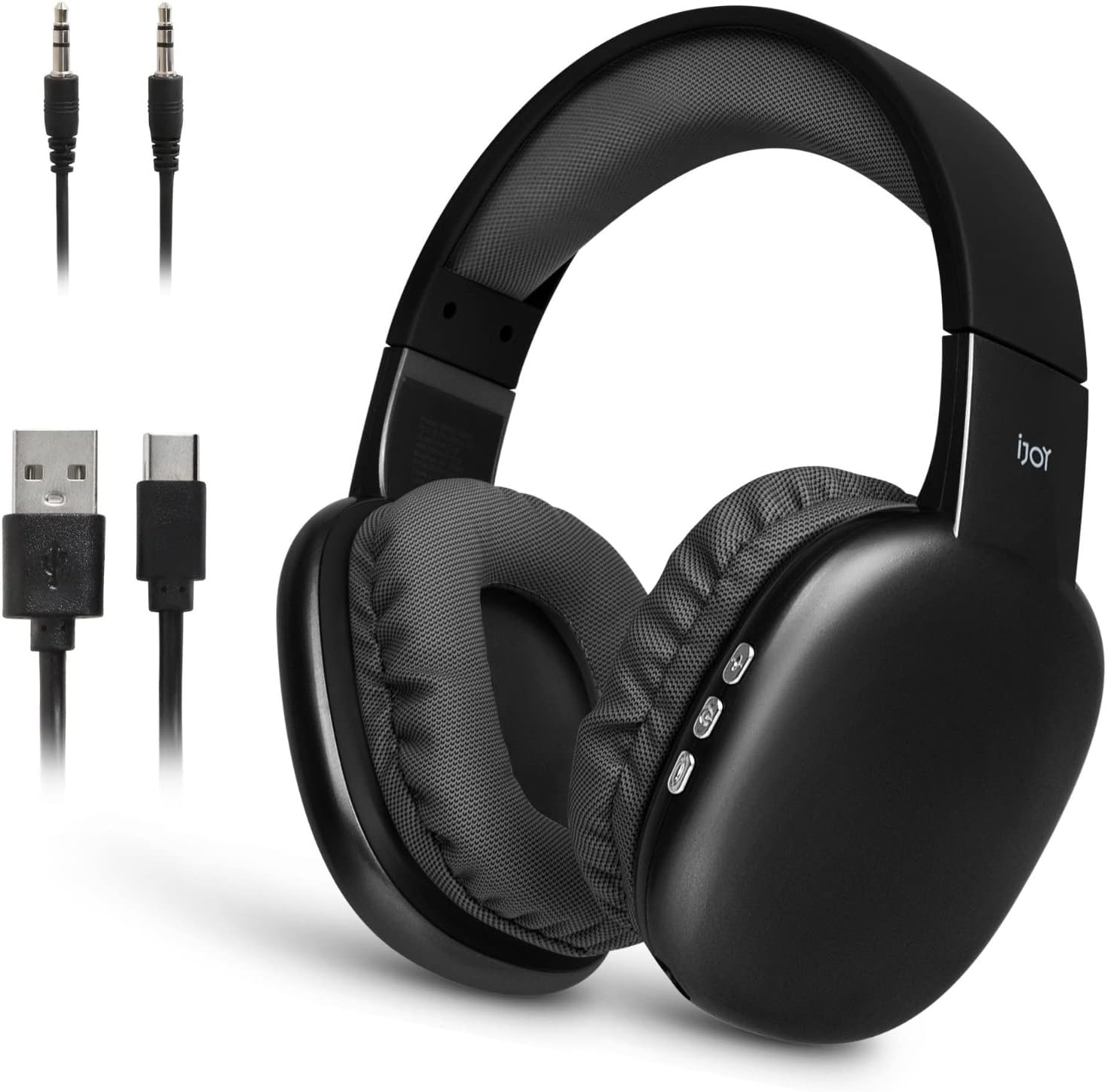 iJoy – Auriculares ultra inalámbricos con micrófono, auriculares Bluetooth inalámbricos recargables sobre la oreja con 10 horas de reproducción,