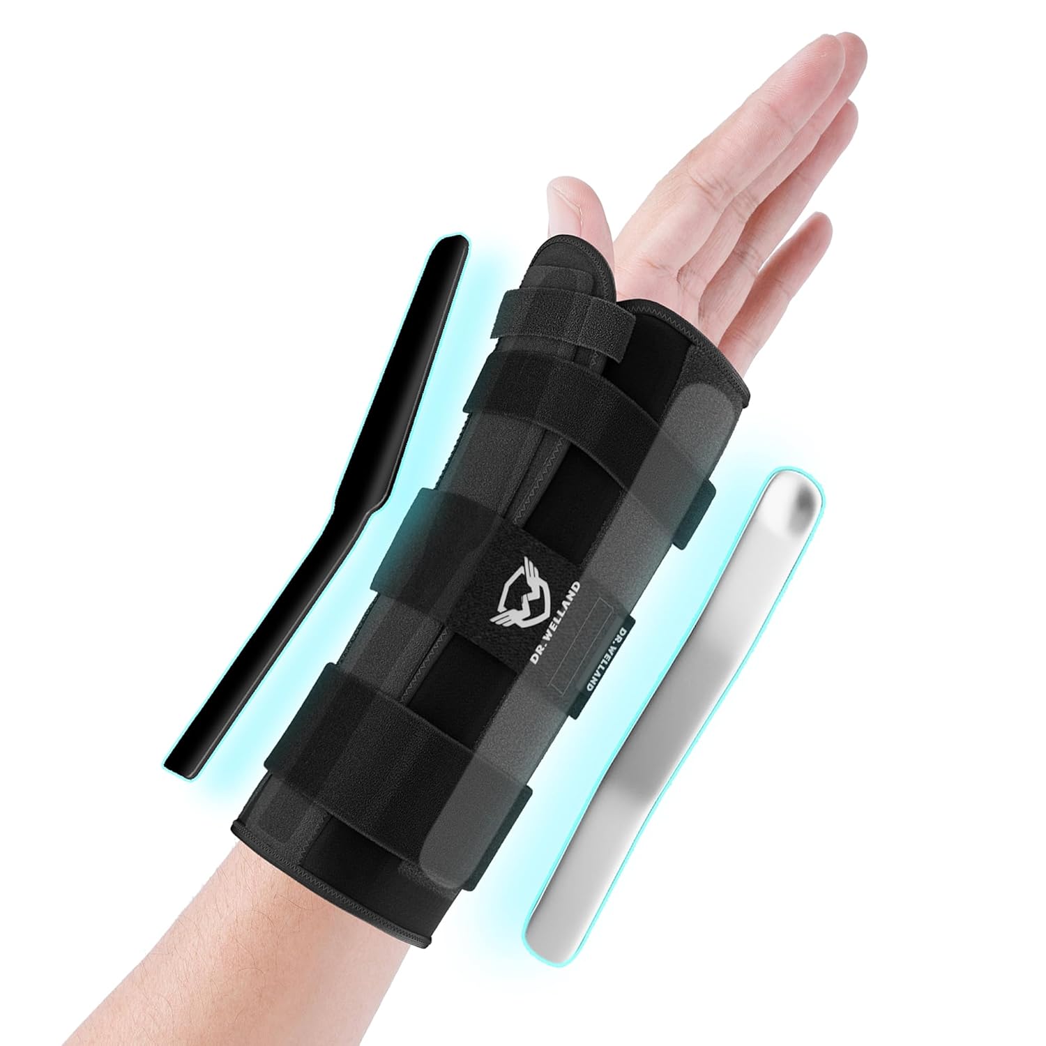 Dr.Welland Muñequera con férula espica para el pulgar, soporte de noche ajustable para pulgar y muñeca para artritis, túnel carpiano, ligamento