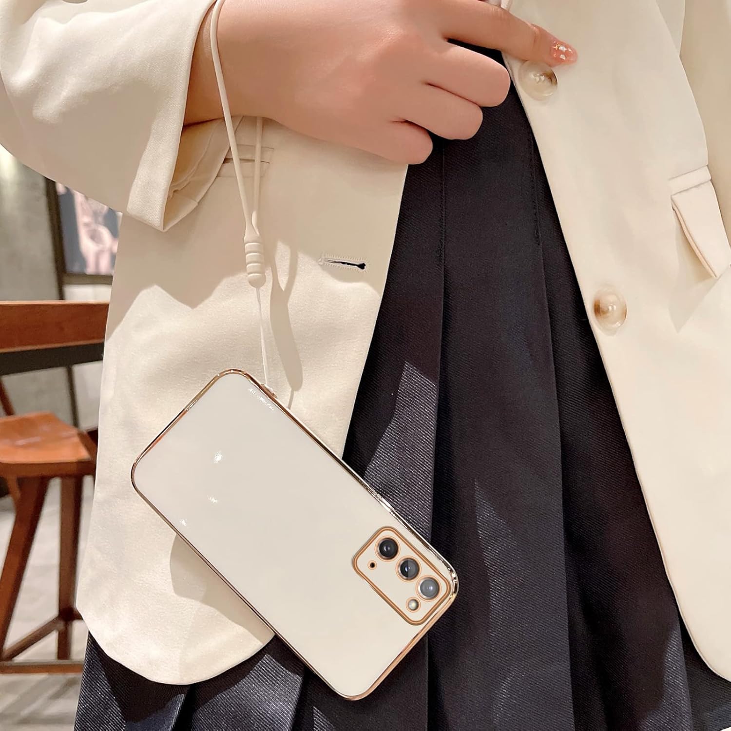 Funda para Note 20, funda para Galaxy Note 20 para mujer, galvanoplastia, de lujo, estética, moderna, bonita, de cámara completa, protección de TPU