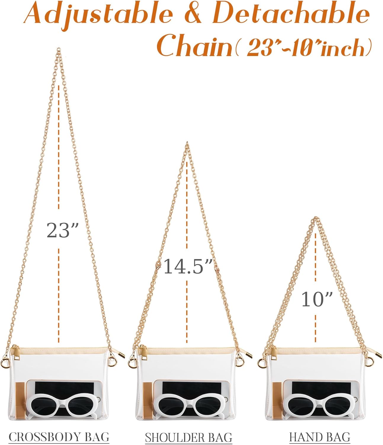 HULISEN Monederos transparentes para mujer, bolso cruzado transparente aprobado para estadios, pequeño bolso transparente para traje de concierto