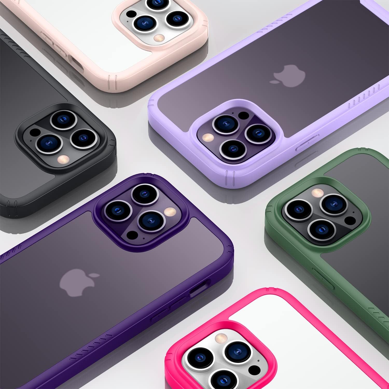 Goodon Funda para iPhone 14 Pro con protector de pantalla y protector de lente de cámara, probada contra caídas militares desde 6 pies, funda