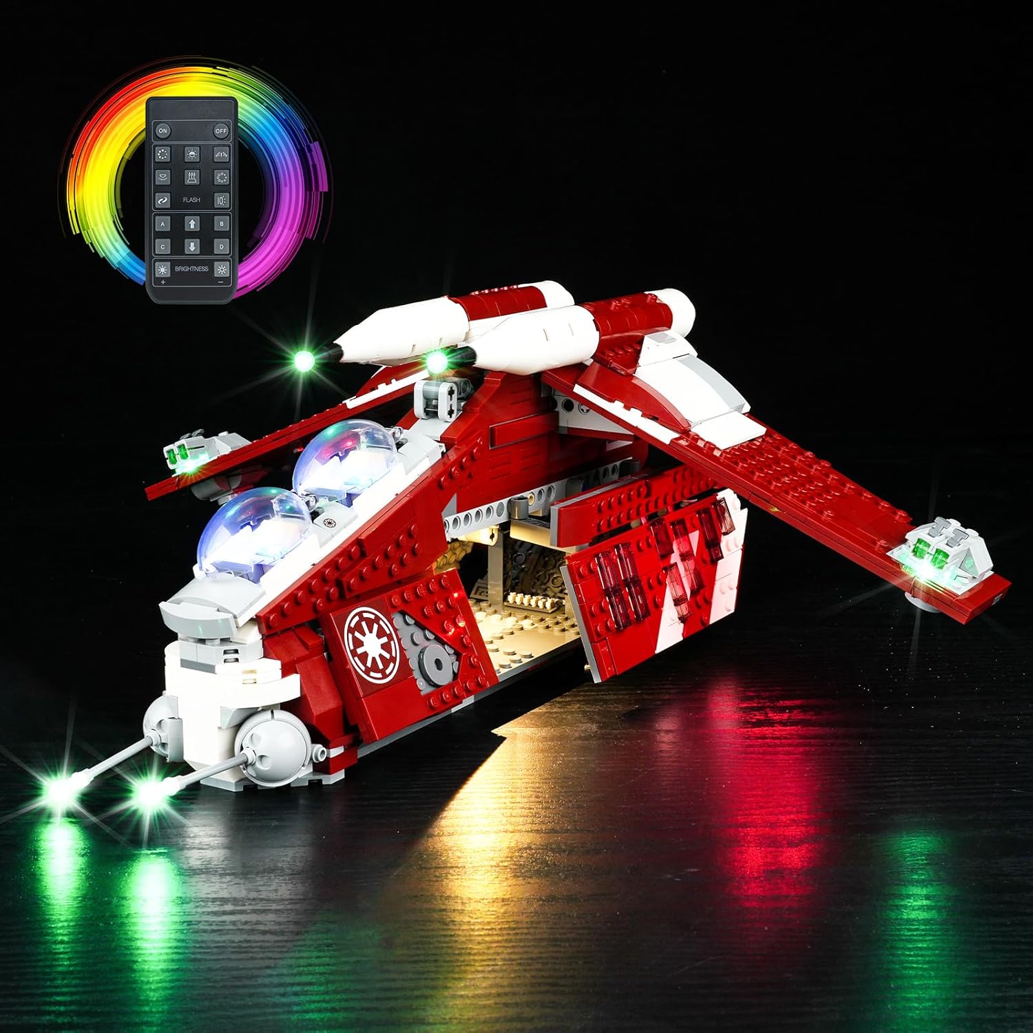 Kit de iluminación LED para Lego Star Wars The Clone Wars Coruscant Guard Gunship 75354, luz LED compatible con modelos de bloques de construcción