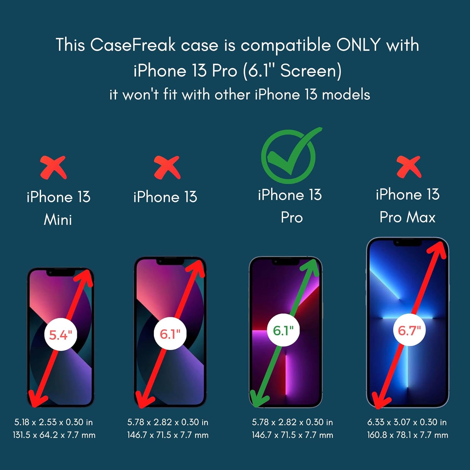 CASEFREAK Funda transparente para iPhone 13 Pro con anillo magnético, compatible con accesorios Mag-Safe, ajuste delgado, antiamarilleo, a prueba de