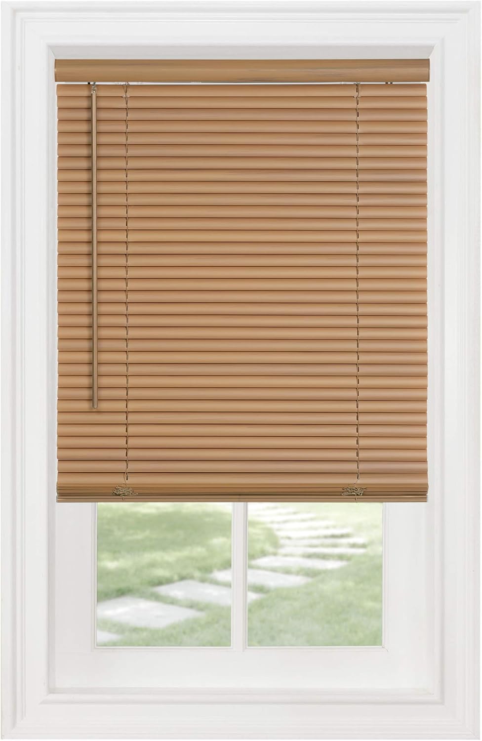 PowerSellerUSA Persianas sin cordones, privacidad y filtro de luz, listones de 1 pulgada de vinilo, tratamiento de ventana anti-UV, se adapta a