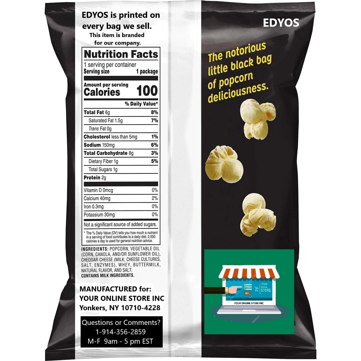 EDYOS Smartfood Palomitas de maíz cheddar blanco, bolsas de 58 onzas, paquete de 10