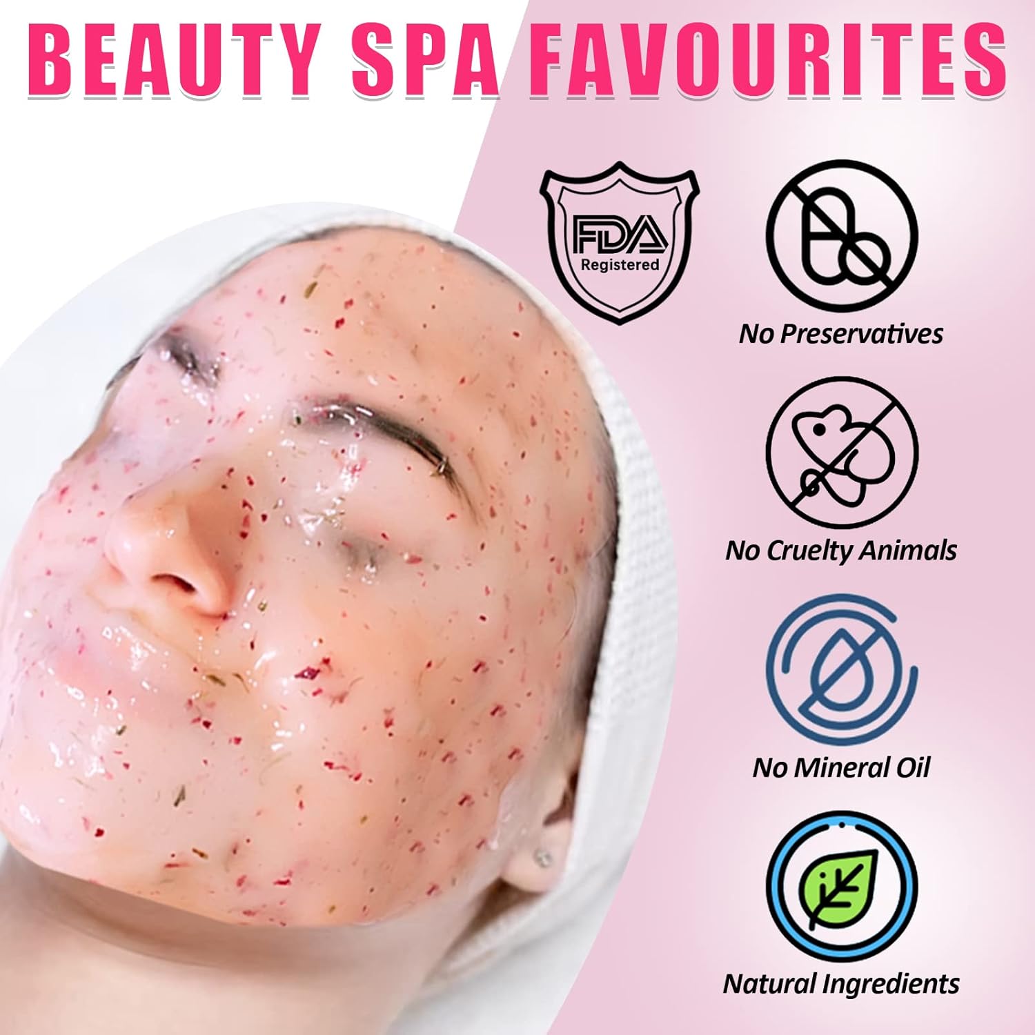 Máscara facial profesional de gelatina para tratamientos faciales  Mejora de oro de 24 quilates y rosa búlgara para el cuidado de la piel para
