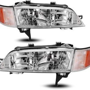 AUTOSAVER88 Conjunto de faros delanteros compatible con Accord 1994 1995 1996 1997 lado del conductor y del pasajero AUTOSAVER88 Conjunto de faros delanteros compatible con Accord 1994 1995 1996 1997 lado del conductor y del pasajero