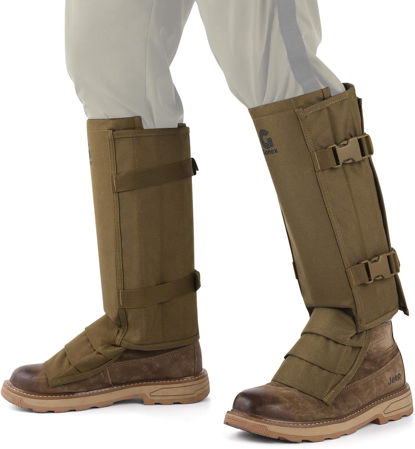 Gonex Polainas de serpiente, protectores de serpientes impermeables, protección contra mordeduras de serpiente para piernas inferiores, polainas a