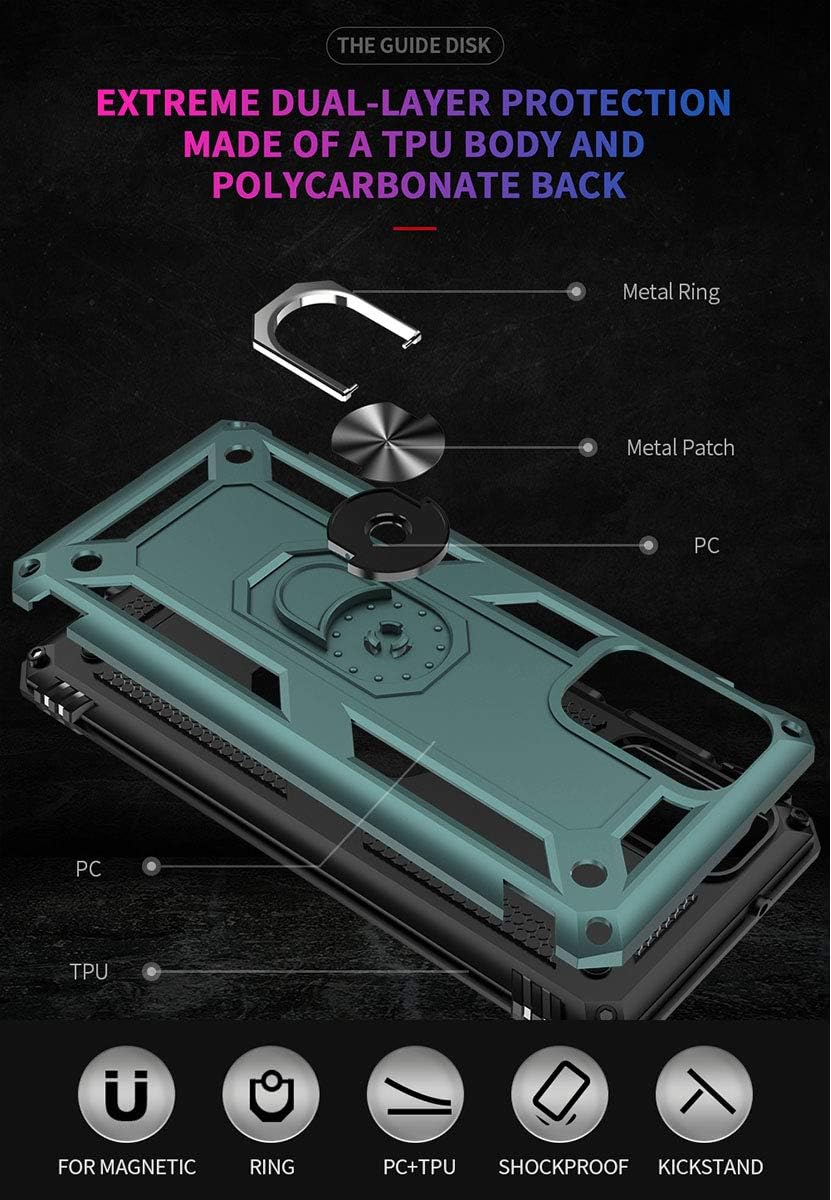 Funda S20+, funda S20 Plus, ADDIT grado militar, funda de parachoques para Samsung Galaxy S20 Plus antiarañazos, con soporte de anillo para coche