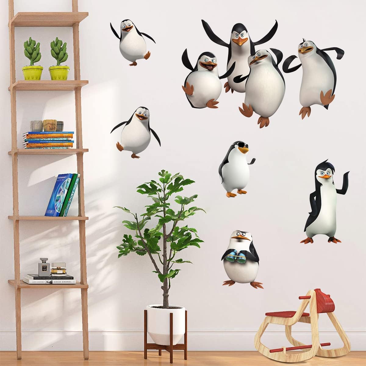 Calcomanías de pared con diseño de pingüino, diseño de pingüino, removibles, para decoración del hogar, dormitorio de niños, sala de juegos,