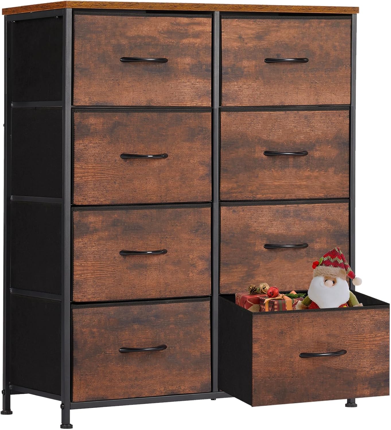 Sweetcrispy Cómoda para dormitorio, cajón alto, organizador de aparador, cajones de almacenamiento, torre de almacenamiento de tela con 8 cajones,