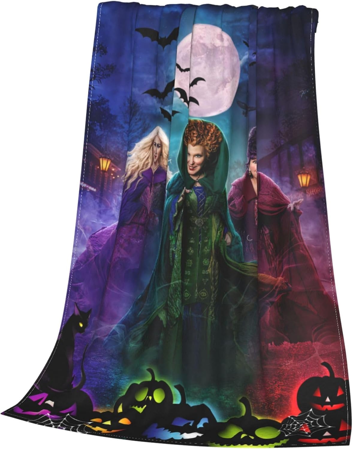 Hocus Pocus – Manta de franela de Halloween de 60 x 50 pulgadas, manta de felpa suave de tamaño creciente para sofá, cama, decoración del hogar,