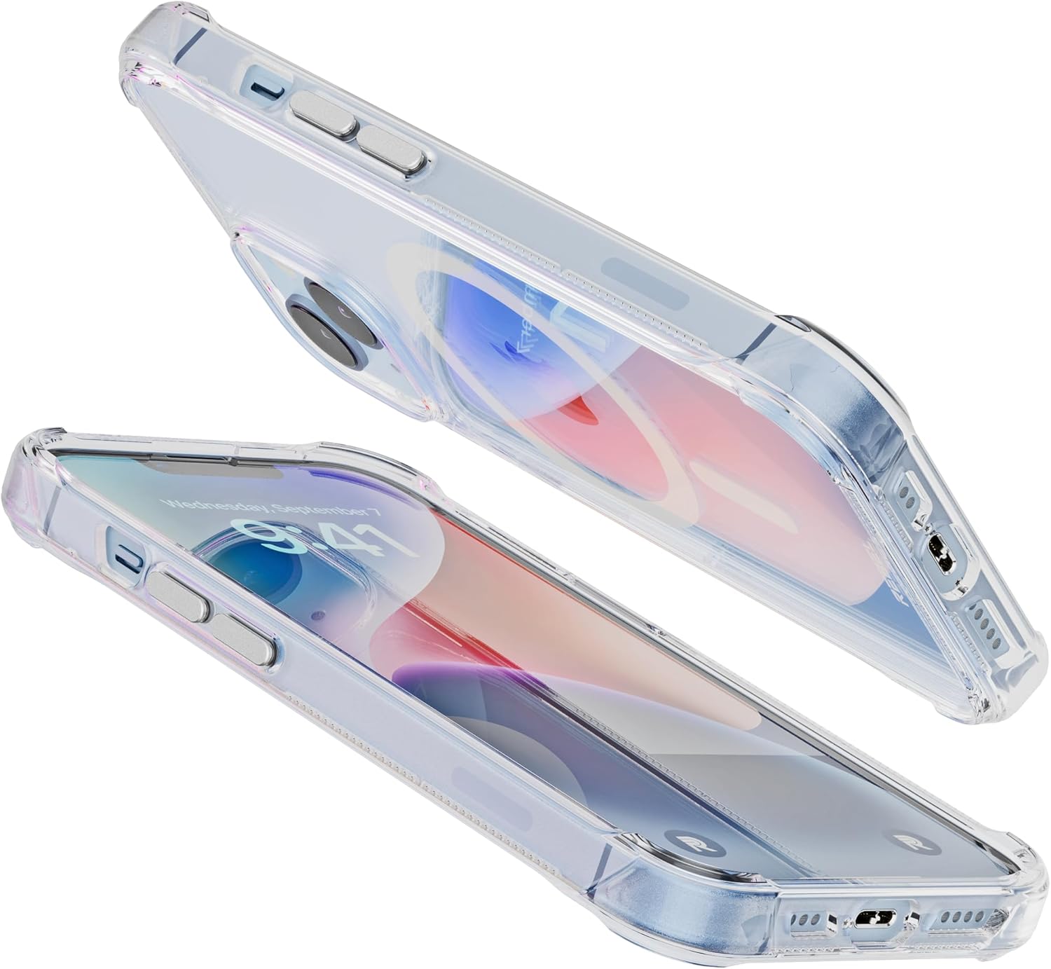 REBEL Funda transparente para iPhone 14 Crystal Series Gen-4 Fuerte compatible con MagSafe, antiarañazos, no amarillea, protección a prueba de