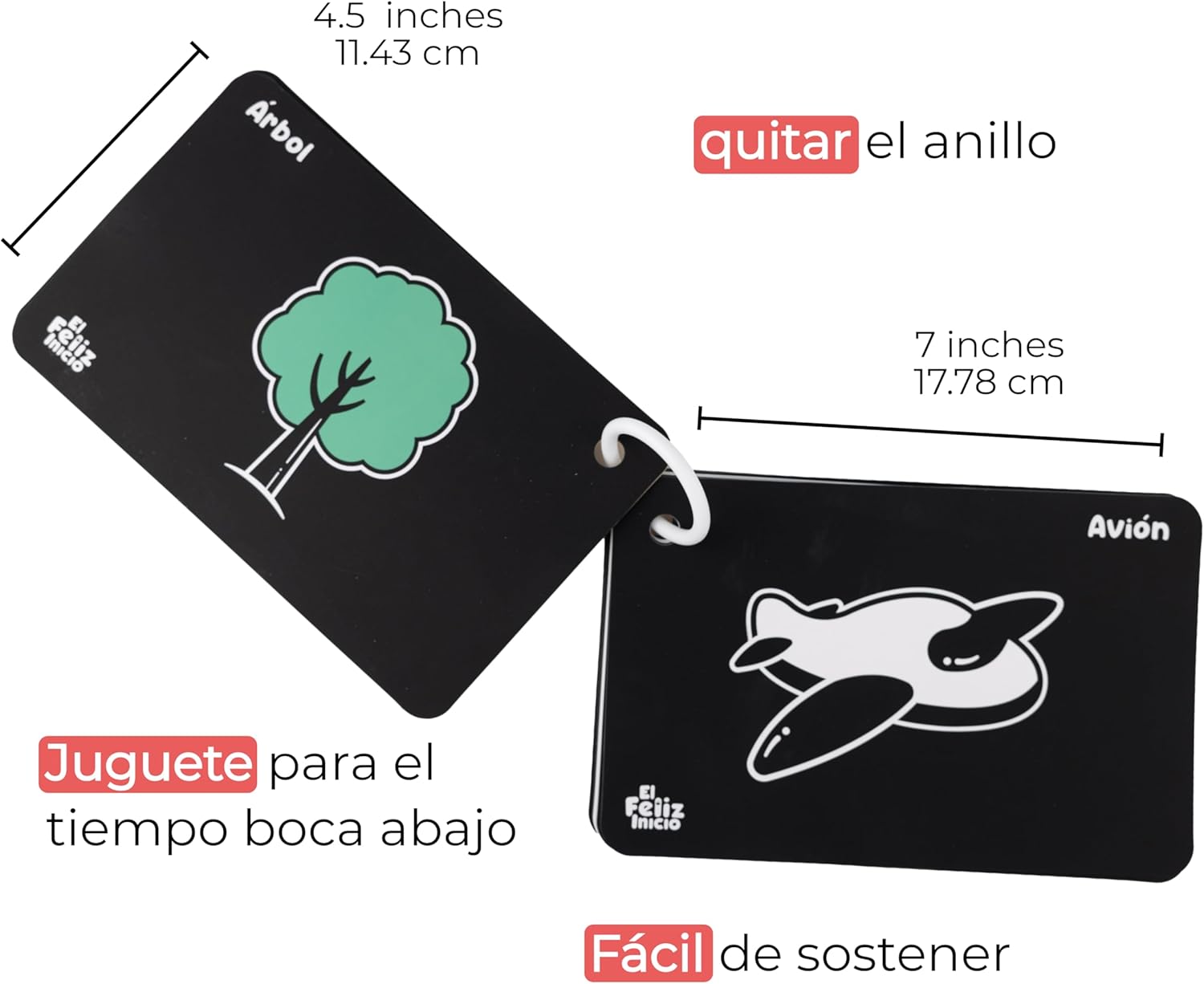 Happy Start Tarjetas de visión de alto contraste fáciles de limpiar – Resistente al agua – Aprobado por hospitales – Lista para bolsa de pañales –