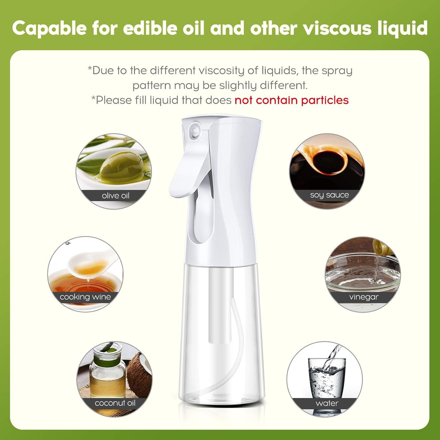 Oliver – Pulverizador de aceite para cocinar, botella de spray de 12 onzas, dispensador de aceite recargable sin aerosol, estilo ensalada Mister