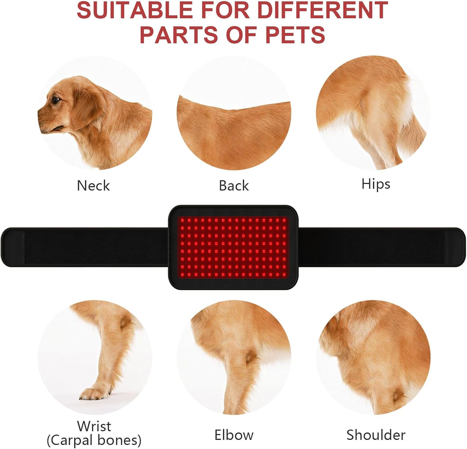 iKeener Dispositivo de terapia con láser frío para perros y seres humanos, terapia de luz roja para perros, terapia láser para mascotas con 128