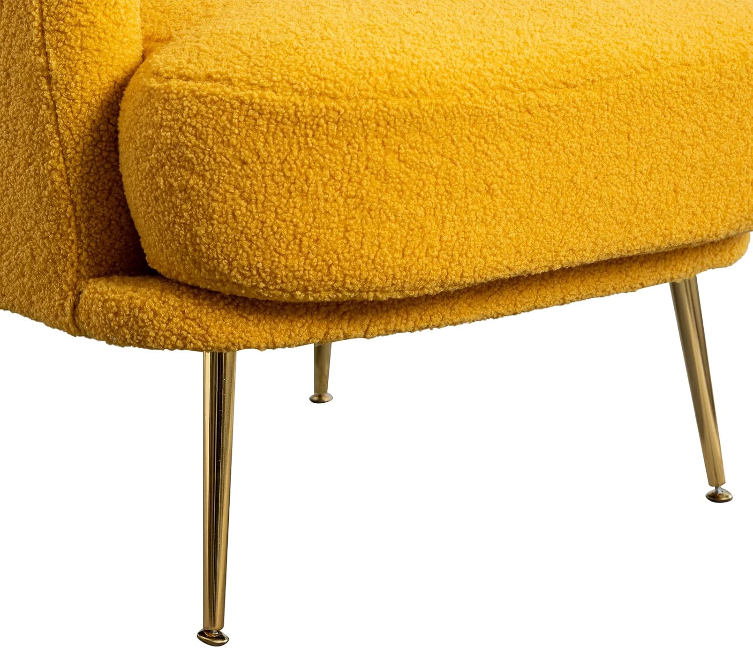Silla decorativa de 30.32 pulgadas de ancho, respaldo curvado tapizado, silla de lectura, sofá individual, silla de club de ocio con patas