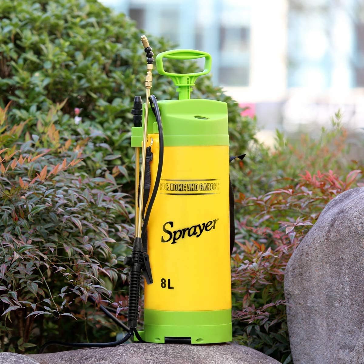 CLICIC 2 Gallon Pressure Sprayer Lawn Yard and Garden Sprayer for Camping Outdoor Traveling Hiking and Pet Bath (8L)