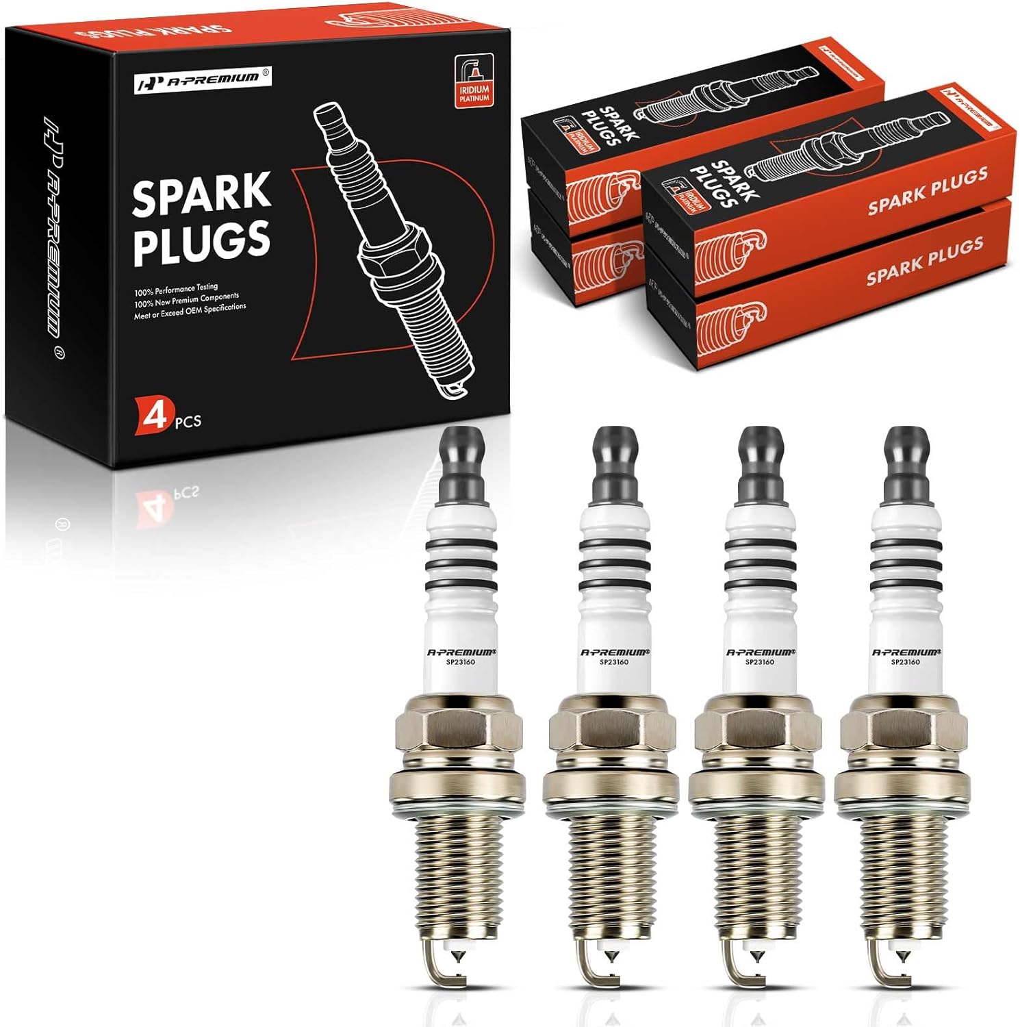 A-Premium Bujías iridio platino compatibles con Ferrari 456 GT, 456 GTA, 456 M, 456 M GT, 456 M GTA, 512 M, 512 TR, 550 Maranello, 575 M Maranello,