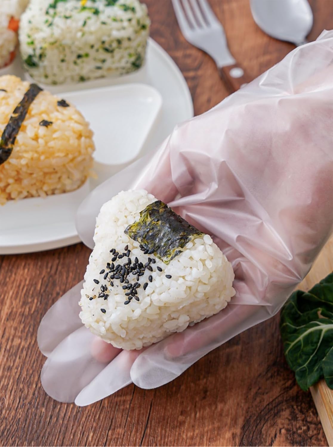 2 cajas de molde de bolas de arroz de sushi, caja triangular de arroz y verduras para hacer sushi DlYStorage hecho a mano, molde Bento para hacer