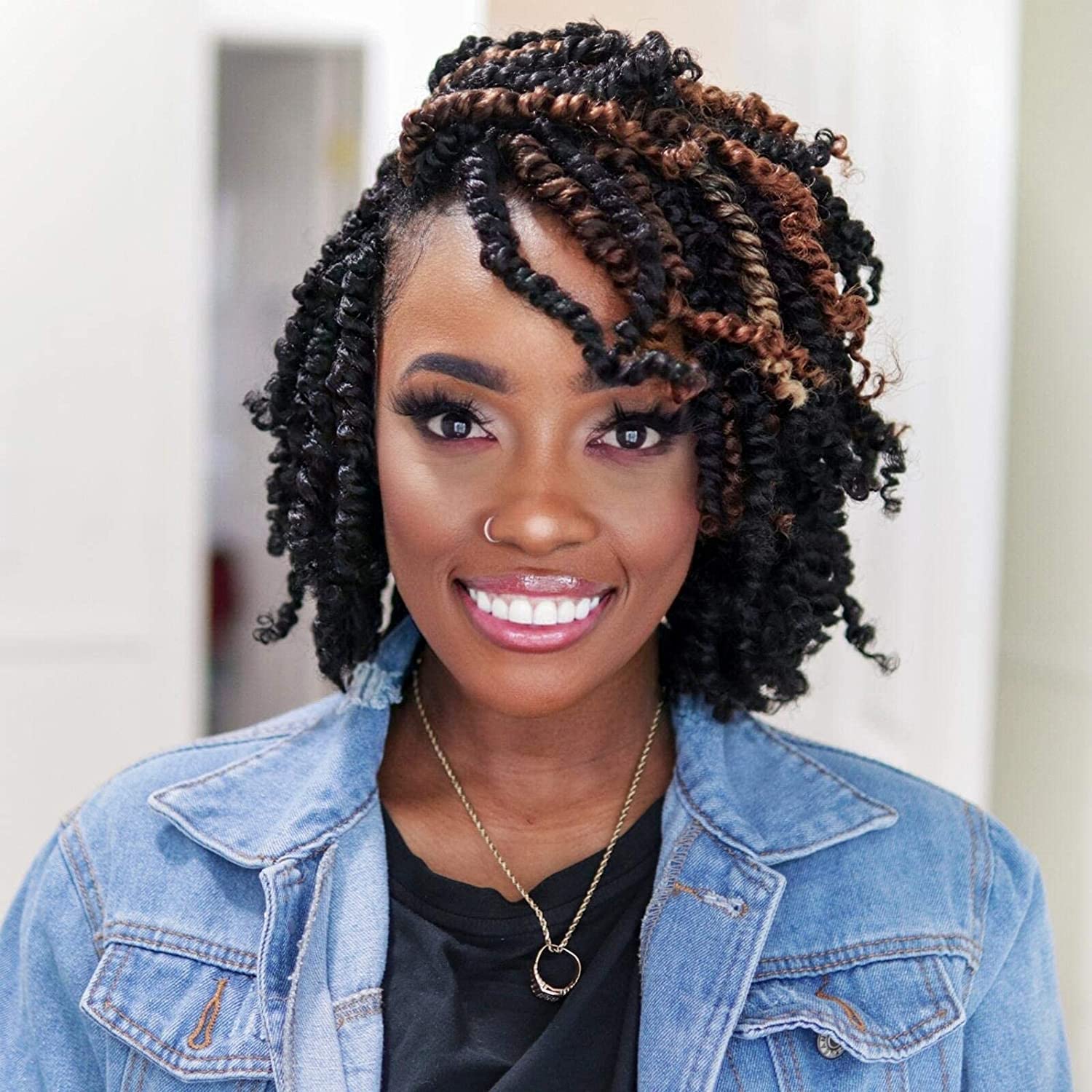 ToyoTress Tiana Passion Twist Hair – Paquetes combinados de 10 pulgadas (1B-6P+T27-1P-T30-1P), extensiones de cabello sintético pretrenzado